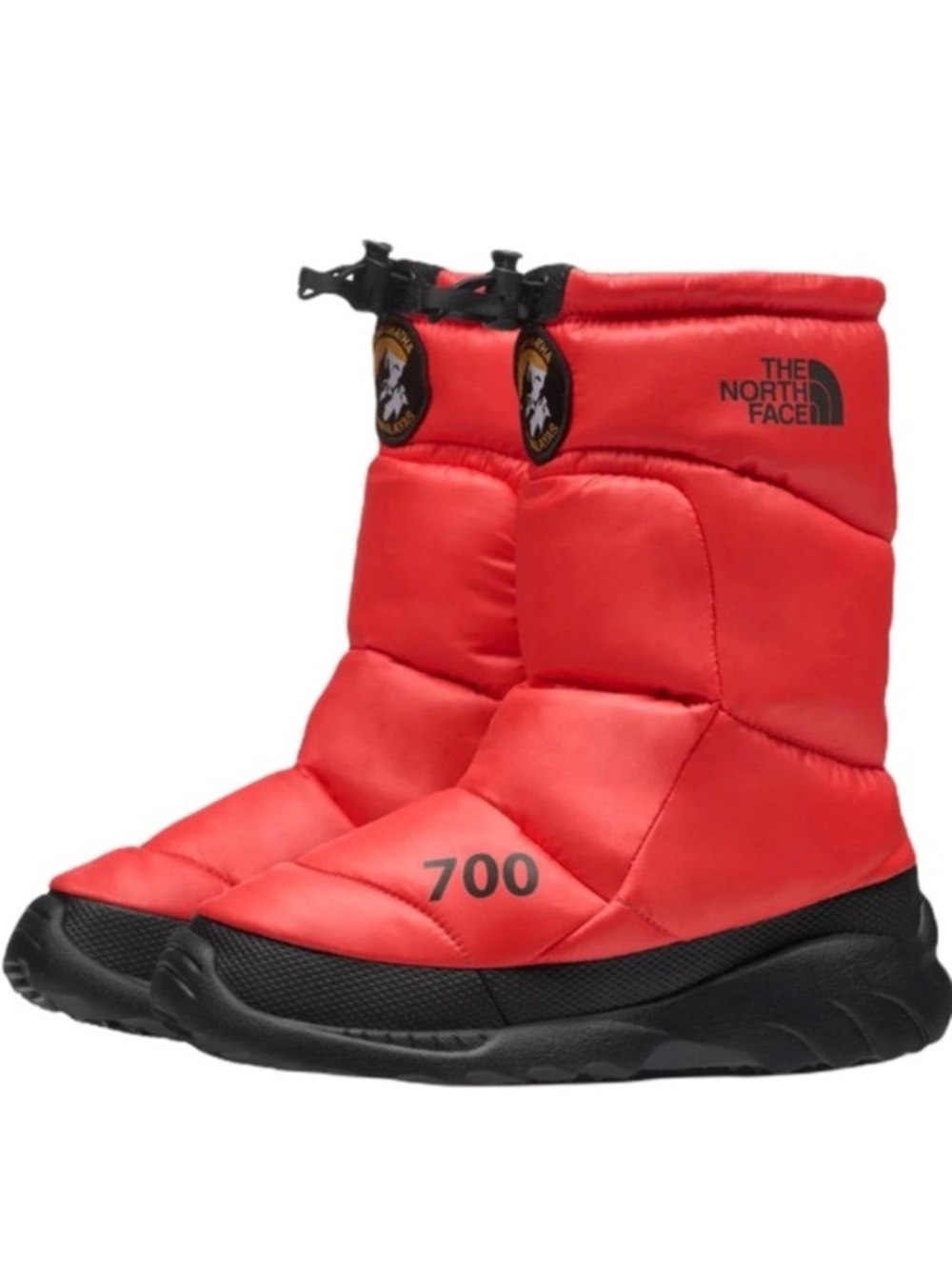 North Face Expedition System 700 fill-power goose down snow boots Neon orange 8